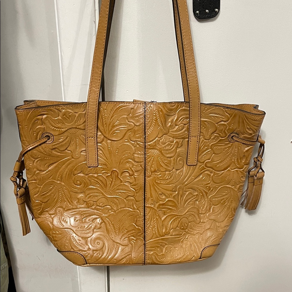 Patricia Nash Caramel Embossed Tote